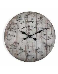 Reloj de Pared Romimex Negro Beige Madera Metal 50 x 50 x 5 cm | Tienda24 Tienda24.eu