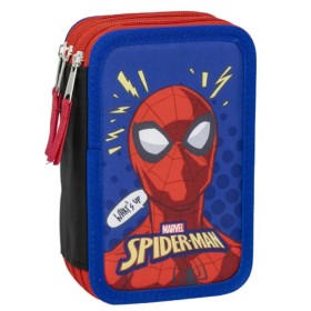 Plumier Triple Spider-Man Azul 12,5 x 6,5 x 19,5 cm de Spider-Man, Estuches - Ref: S0740420, Precio: 16,27 €, Descuento: %