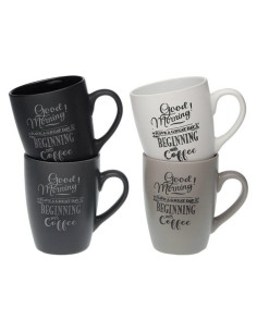 Mug Versa Good Morning Stoneware (8,1 x 10,5 x 8,1 cm) by Versa, Cups - Ref: S3404375, Price: €3.27, Discount: %