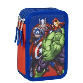 Pochette à crayons triple The Avengers Bleu 12,5 x 6,5 x 19,5 cm de The Avengers, Trousses - Réf : S0740535, Prix : 16,27 €, ...