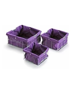 Conjunto de Caixas de Organização Empilháveis Versa 3 Peças (26 x 12 x 26 cm) de Versa, Organizadores de cosméticos - Ref: S3...