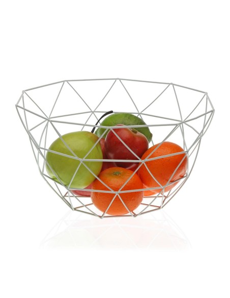 Obstschale Versa Weiß Stahl Eisen (27 x 13 x 27 cm) | Tienda24 Tienda24.eu