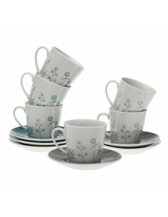 Set of Mugs with Saucers Romimex White Ceramic (16 Pieces) | Tienda24 Tienda24.eu