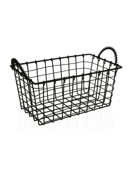 Cesta Multiusos Versa Preto Aço industrial (23 x 14,5 x 37 cm) | Tienda24 Tienda24.eu