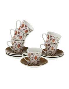 Juego de 6 Tazas con Plato Versa Elora Porcelana | Tienda24 Tienda24.eu