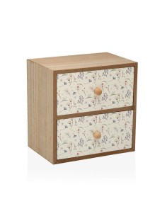 Juego de Cajas Decorativas DKD Home Decor 8424001775835 Metal Madera Marrón Blanco 24 x 24 x 7,5 cm Madera MDF (2 Unidades) | Tienda24 Tienda24.eu