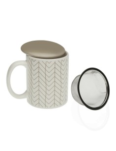 Juego de 6 Tazas de Café Versa Acebo Porcelana | Tienda24 Tienda24.eu