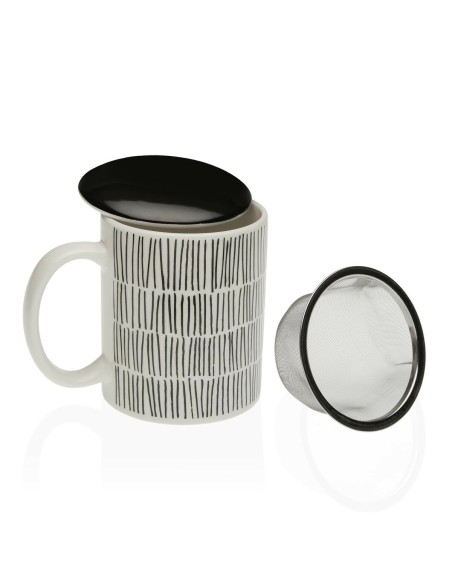 Cup with Tea Filter Versa New Lines Stoneware | Tienda24 Tienda24.eu