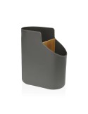 Bote para Utensilios de Cocina Versa Gris 8,5 x 17,6 x 15 cm ABS Bambú | Tienda24 Tienda24.eu