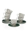 Set of Mugs with Saucers Versa Sansa Coffee Porcelain (12 Pieces) | Tienda24 Tienda24.eu