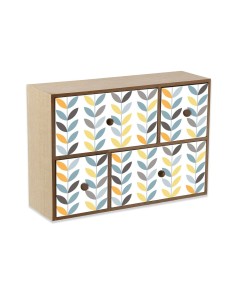 Juego de Cajas Decorativas DKD Home Decor 8424001775835 Metal Madera Marrón Blanco 24 x 24 x 7,5 cm Madera MDF (2 Unidades) | Tienda24 Tienda24.eu