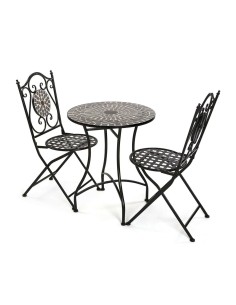 Ensemble Table + 2 Chaises Alexandra House Living Noir 60 x 75 x 60 cm | Tienda24 Tienda24.eu