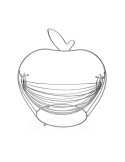 Fruit Bowl Versa Grey Apple Steel (24,5 x 29,5 x 30 cm) | Tienda24 Tienda24.eu