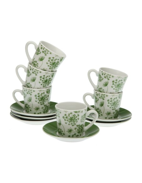 Jeu de 6 tasses avec plat Versa Amanda 90 ml Multicouleur Porcelaine | Tienda24 Tienda24.eu