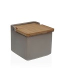 Salière avec couvercle Versa Gris 12,2 x 11,5 x 12,2 cm Céramique Dolomite | Tienda24 Tienda24.eu