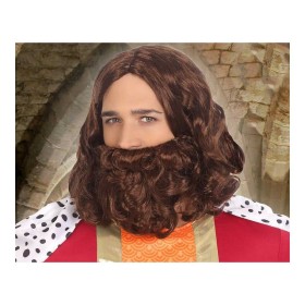 Perruque avec barbe C/C. PELUCA 43624 Marron Roi Mage de BigBuy Carnival, Perruques et postiches - Réf : S1116187, Prix : 7,6...