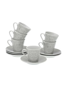 Conjunto de Chávenas de Café DKD Home Decor Cor de Rosa Metal Castanho Branco 210 ml 4 Peças | Tienda24 Tienda24.eu