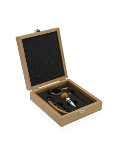 Conjunto de Acessórios para Vinho Preto Prateado Aço inoxidável (12 Unidades) | Tienda24 Tienda24.eu