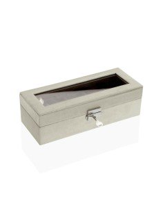 Custodia per orologi Versa Crema Velluto Legno Ecopelle Specchio Legno MDF 10 x 7,2 x 25,5 cm da Versa, Cofanetti - Ref: S341...