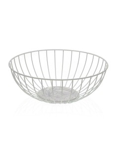 Fruit Bowl Versa White Ceramic Dolomite 26,4 x 8,5 x 26,4 cm | Tienda24 Tienda24.eu