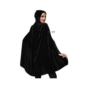 Cape Samt Schwarz Mit Kapuze 100 cm von BigBuy Carnival, Umhänge und Flügel - Ref: S1126531, Preis: 6,13 €, Rabatt: %