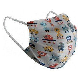 Hygienic Reusable Fabric Mask Children's Robot by BigBuy Wellness, Disposables - Ref: S1127609, Price: 4,39 €, Discount: %