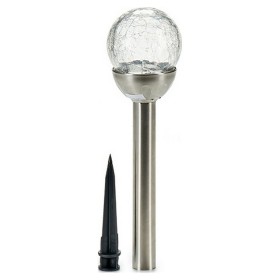 Bulb-shaped Lamp Silver Metal Crystal Plastic (7,5