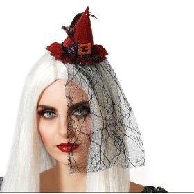 Serre-tête Chapeau Sorcière Halloween Rouge de BigBuy Carnival, Sets & Kits - Réf : S1132565, Prix : 1,04 €, Remise : %