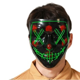 Mask Terror LED Light Green by BigBuy Carnival, Masks - Ref: S1132576, Price: 6,63 €, Discount: %