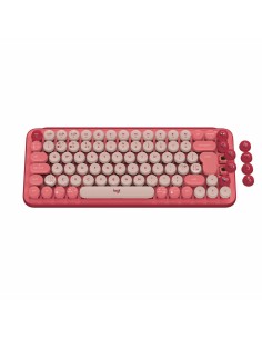 Clavier sans fil Ducky DKON2108-PUSPDFUPBBC1 Rose Monochrome QWERTY | Tienda24 Tienda24.eu