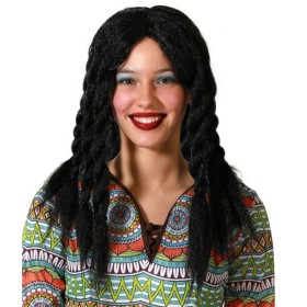 Peruca Preto Rastas de BigBuy Carnival, Perucas e postiços - Ref: S1134125, Preço: 9,61 €, Desconto: %