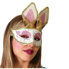 Mascarilha Coelho Dourado de BigBuy Carnival, Máscaras - Ref: S1134141, Preço: 5,84 €, Desconto: %