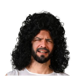 Peruca de Cabelo Encaracolado Preto de BigBuy Carnival, Perucas e postiços - Ref: S1134237, Preço: 9,44 €, Desconto: %