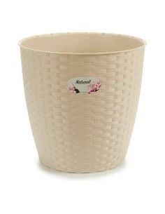 Set of Planters Home ESPRIT White Brown Black 13 x 13 x 15 cm (2 Units) | Tienda24 Tienda24.eu