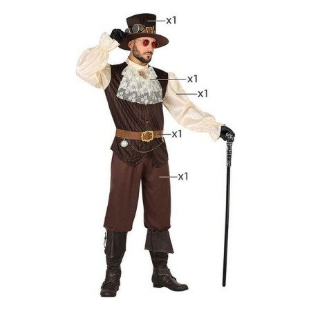 Costume per Adulti DISFRAZ STEAMPUNK M-L Steampunk Marrone (5 Pezzi) di BigBuy Carnival, Adulti - Rif: S1135020, Prezzo: 18,0...