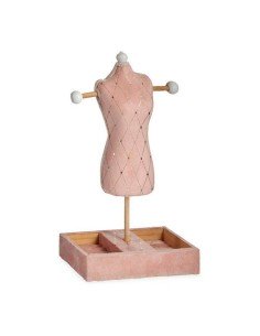 Portagioie Verticale Rosa Velluto Legno (12 x 40 x 24 cm) da Gift Decor, Portagioielli da armadio - Ref: S3608795, Precio: 22...