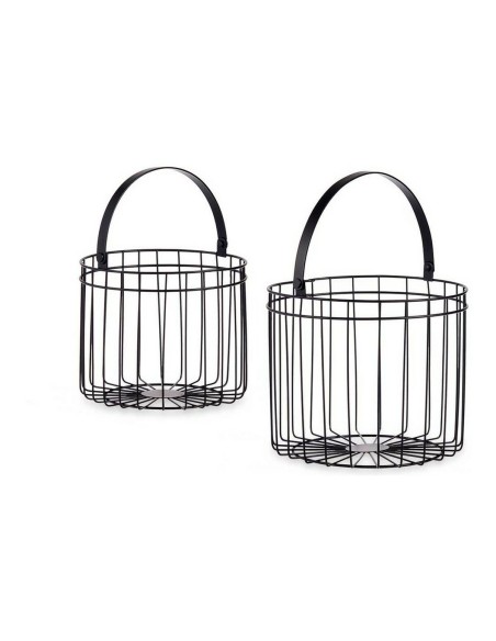 Basket Cylindrical Metal (2 pcs) | Tienda24 Tienda24.eu