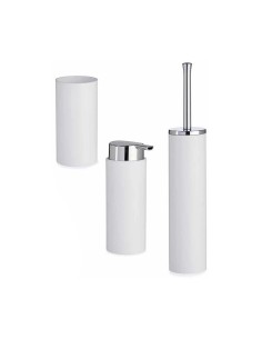 Set da Bagno Bianco 3 Pezzi Plastica da Berilo, Set di accessori per il bagno - Ref: S3609782, Precio: €8.41, Descuento: %