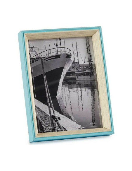 Photo frame Blue Light brown 3 x 22 x 17 cm Crystal White MDF Wood | Tienda24 Tienda24.eu