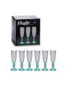 Coupe de champagne Turquoise Points verre 6 Unités (185 ml) | Tienda24 Tienda24.eu