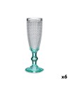 Coupe de champagne Turquoise Points verre 6 Unités (185 ml) | Tienda24 Tienda24.eu