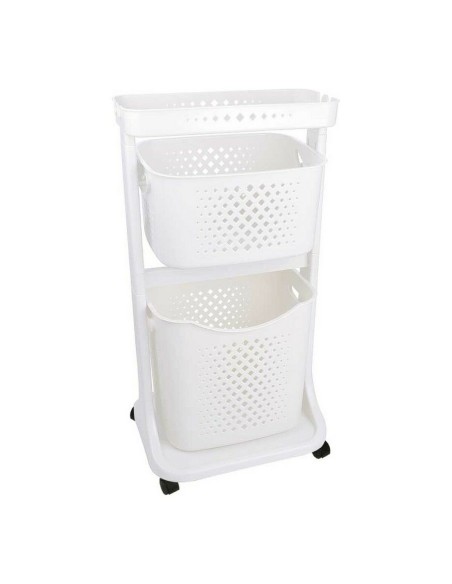 Carrito para la Ropa Blanco Polipropileno (33 x 81 x 44 cm) | Tienda24 Tienda24.eu