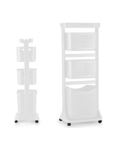 Carrello porta abiti Bianco polipropilene (33 x 112 x 42,5 cm) da Kipit, Ceste per la biancheria - Ref: S3610962, Precio: 42,...