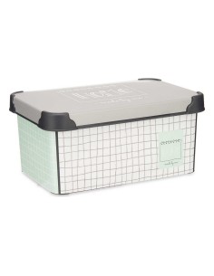 Storage Box with Lid Bella Anthracite 17,9 x 13,9 x 11,2 cm (12 Units) (18 x 14 x 11 cm) | Tienda24 Tienda24.eu