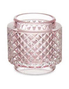 Portacandele 9 x 8,8 x 9 cm Rosa Vetro da Gift Decor, Candelieri e portacandele - Ref: S3611335, Precio: €3.75, Descuento: %