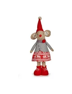 Statua Decorativa Mouse Natale 48 cm Bianco Rosso Grigio Crema da Krist+, Natale - Ref: S3611553, Precio: 12,98 €, Descuento: %