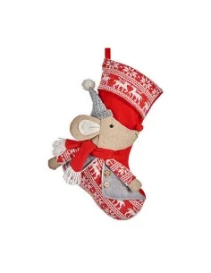 Calza di Natale Mouse 31 x 5 x 48 cm Rosso Grigio Bianco Crema da Krist+, Natale - Ref: S3611555, Precio: 8,75 €, Descuento: %