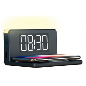 Alarm Clock with Wireless Charger KSIX Qi Black by KSIX, Chargers - Ref: S1902402, Price: 29,75 €, Discount: %