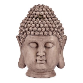 Decorative Garden Figure Buddha Head Grey Polyresi