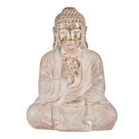 Decorative Garden Figure Buddha White/Gold Polyres